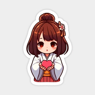 Do Good Little Japanee Girl Kimono Heart Giver Magnet