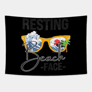 Resting Beach Face  Beach Tapestry