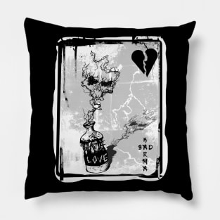 Skull, Digital Art, Love and Hate Pillow