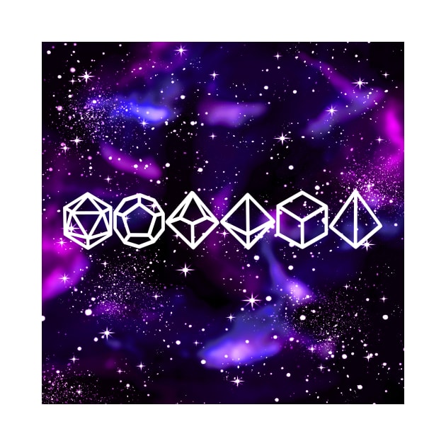 DnD Polyhedral Dice Galaxy - Amethyst Nebula by GenAumonier