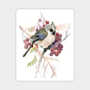 Titmouse and Berries Magnet