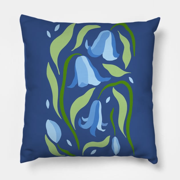 Bluebell Flowers Pillow by JunkyDotCom