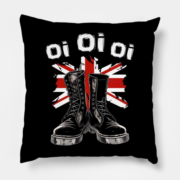 Oi Skinhead Hooligan Punk Music - Oi Oi Punk Pillow by ShirtFace