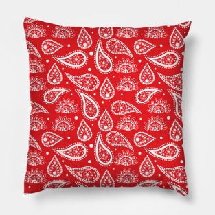 Mandala Pattern Red and White Halloween Fall Autumn Season Pillow