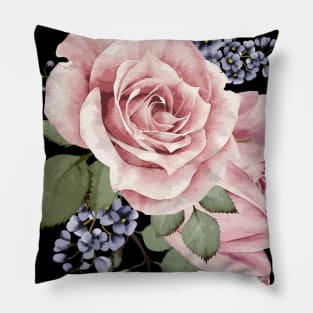 Centifolia Roses Garden Floral Design Pink Cut Flowers Hand-painted  Flower Pillow