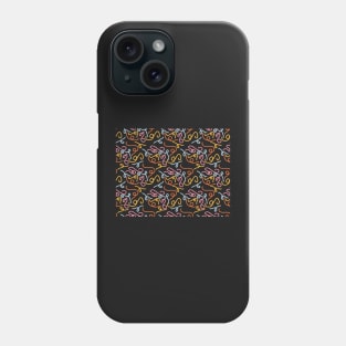 Abstract lines, Yellow, Orange, Pink, Sky Blue Phone Case