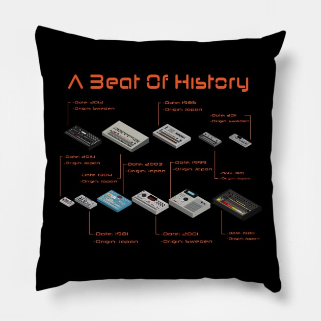 A Beat of History - Music Producer Drum Machine Pillow by Mewzeek_T