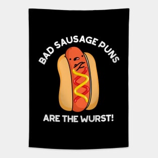 Bad Sausage Puns Are The Wurst Cute Food Pun Tapestry