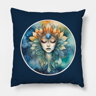 Alien Flower Girl Pillow