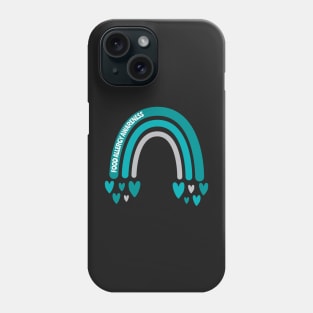 Food Allergy Awareness Rainbow with hearts Phone Case