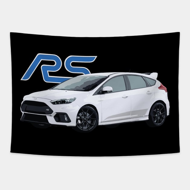 FOCUS RS WHITE DRIFT MODE Tapestry by cowtown_cowboy