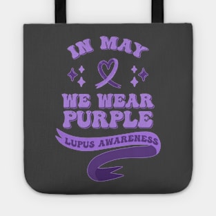 In May We Wear Purple Retro Lupus Awareness Month Tote