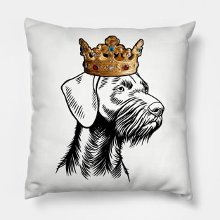 German Wirehaired Pointer Dog King Queen Wearing Crown Pillow