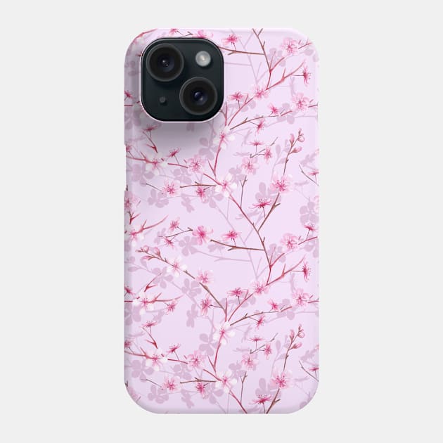 Sakura blossom spring cherry lilac flowers Phone Case by CherryIdeas