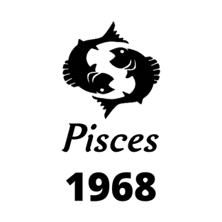 Black Zodiac Birthday Pisces 1968 T-Shirt