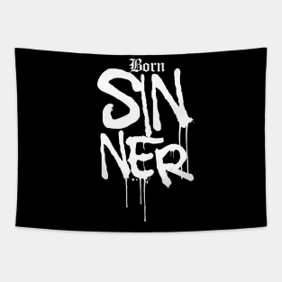 Born Sinner-white Tapestry