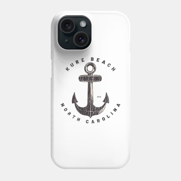 Kure Beach, NC Summertime Vacationing Big Anchor Phone Case by Contentarama