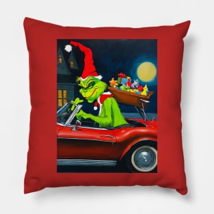 Grinchy Christmas Pillow