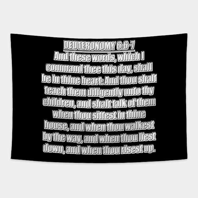 Bible Verse Deuteronomy 6:6-7 Tapestry by Holy Bible Verses