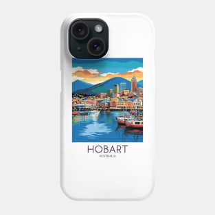 A Pop Art Travel Print of Hobart - Australia Phone Case