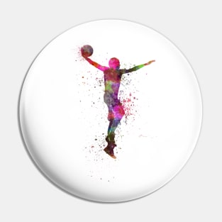 Basketball player in watercolor Pin