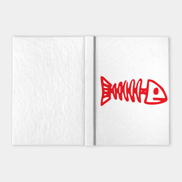 Red Fish Skeleton Fish Notebook Teepublic