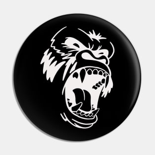 Angry Wild Gorilla Minimal Pin