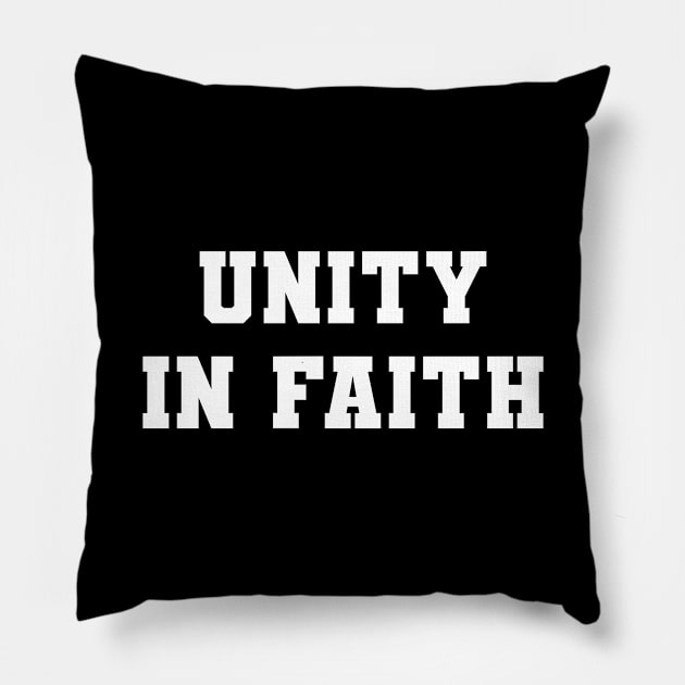 Islamic Quote Typography Unity in Faith Pillow by Muslimory