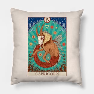 Zodiac sign tarot card Capricorn Pillow