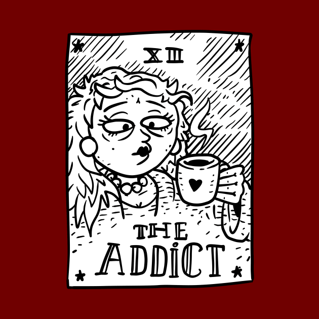 coffee tarot card. the addict. by JJadx