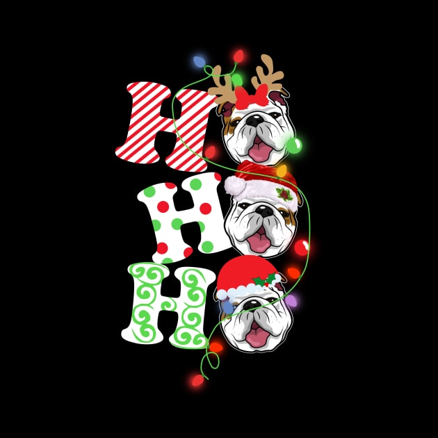 Ho Ho Ho Funny Christmas For Bulldog Lovers by wheeleripjm