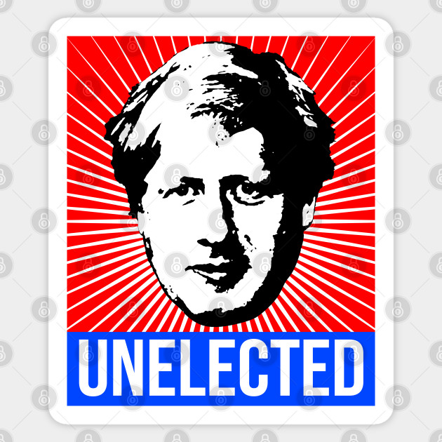 Boris Johnson Unelected Prime Minister Of Great Britain Stencil Art Boris Johnson Brexit Sticker Teepublic