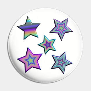 Neon Electric Stars Pin