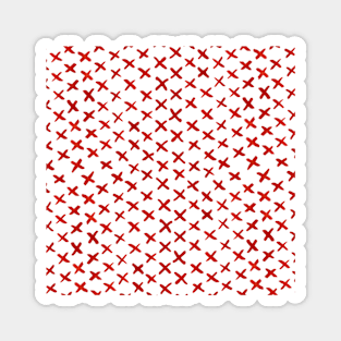 Watercolor x pattern - red Magnet