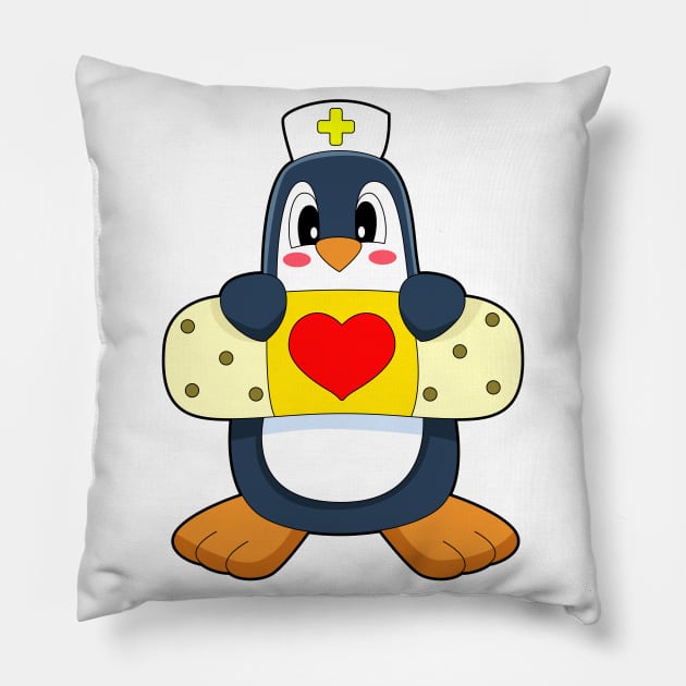 Penguin Nurse Plaster Pillow by Markus Schnabel