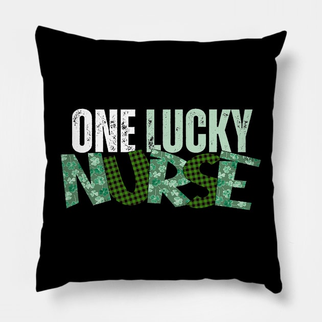 One Lucky Nurse Shamrock Plaid Pillow by jackofdreams22
