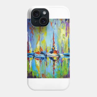 Sailboats at the pier Phone Case