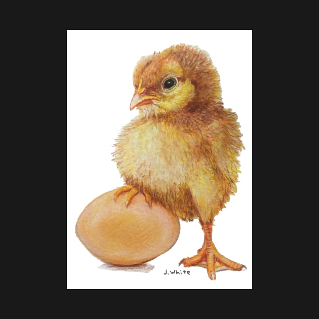 Baby Chick with Egg by jenesaiscluck