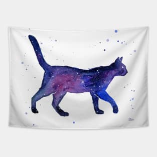 Galaxy Cat Silhouette Tapestry