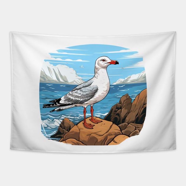 Cute Seagull Tapestry by zooleisurelife