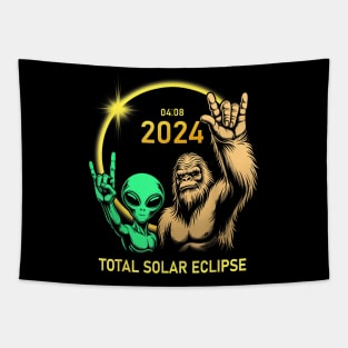 2024 Solar Eclipse Alien Bigfoot Rock April Gift For Men Women Tapestry