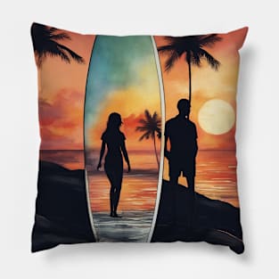 surfer beach Pillow