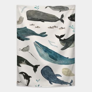 Whale song (blue) Tapestry