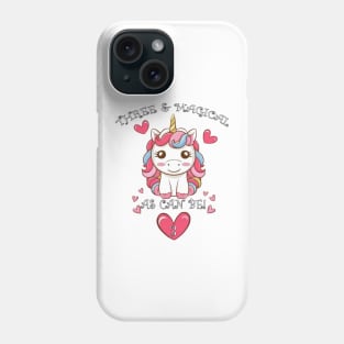 Kids 3 Year Old Cute Unicorn Birthday Phone Case