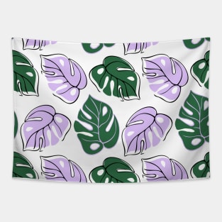 Pattern with monstera leaves Tapestry