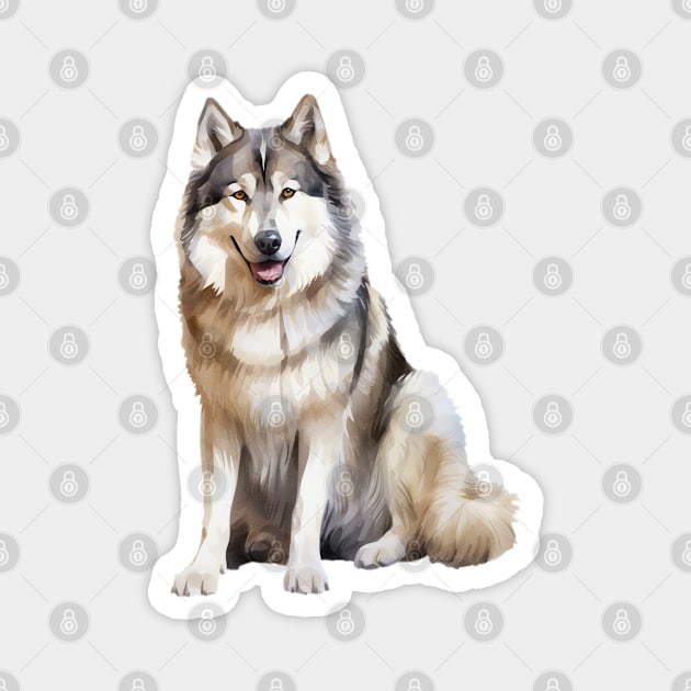 Alaskan Malamute Magnet by DavidBriotArt