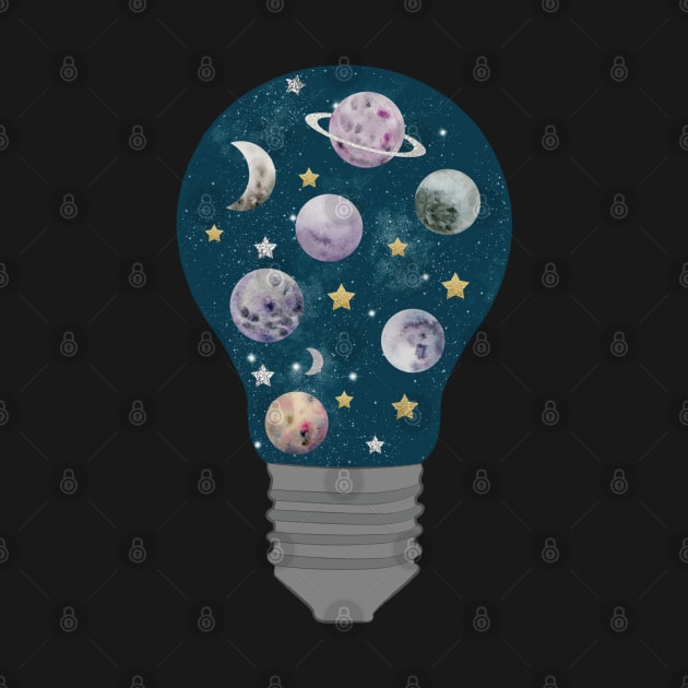 Galaxy Light Bulb by Lizzamour