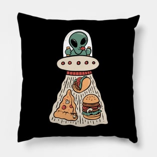 Alien Foodie Invasion Pillow