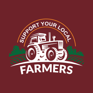 Support Your Local Farmers with Tractor Design T-Shirt