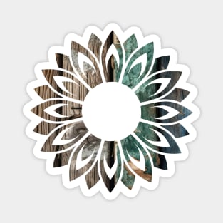 Distressed Wood Flower Magnet